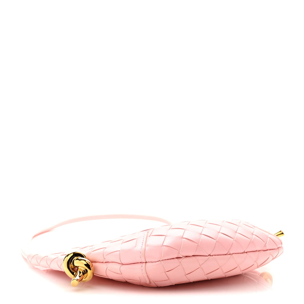 Nappa Intrecciato Baby Solstice Shoulder Bag Rose Powder