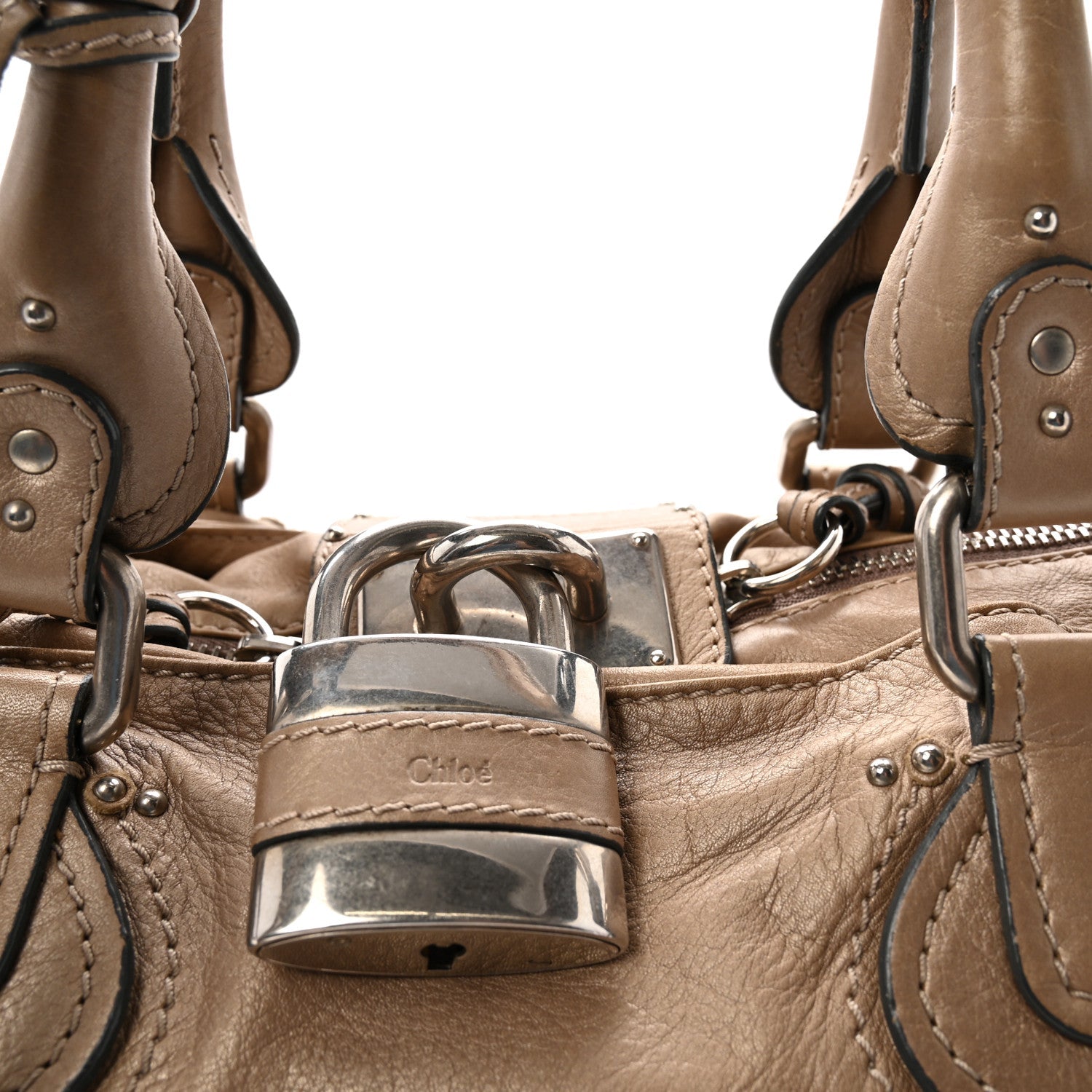 Calfskin Medium Paddington Satchel Beige