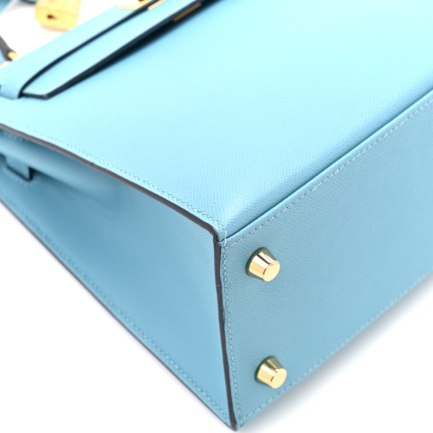 Madame Calfskin Kelly Sellier 25 Bleu Du Nord