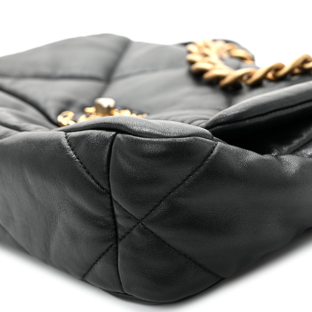 Lambskin Quilted Medium Chanel 19 Flap Black