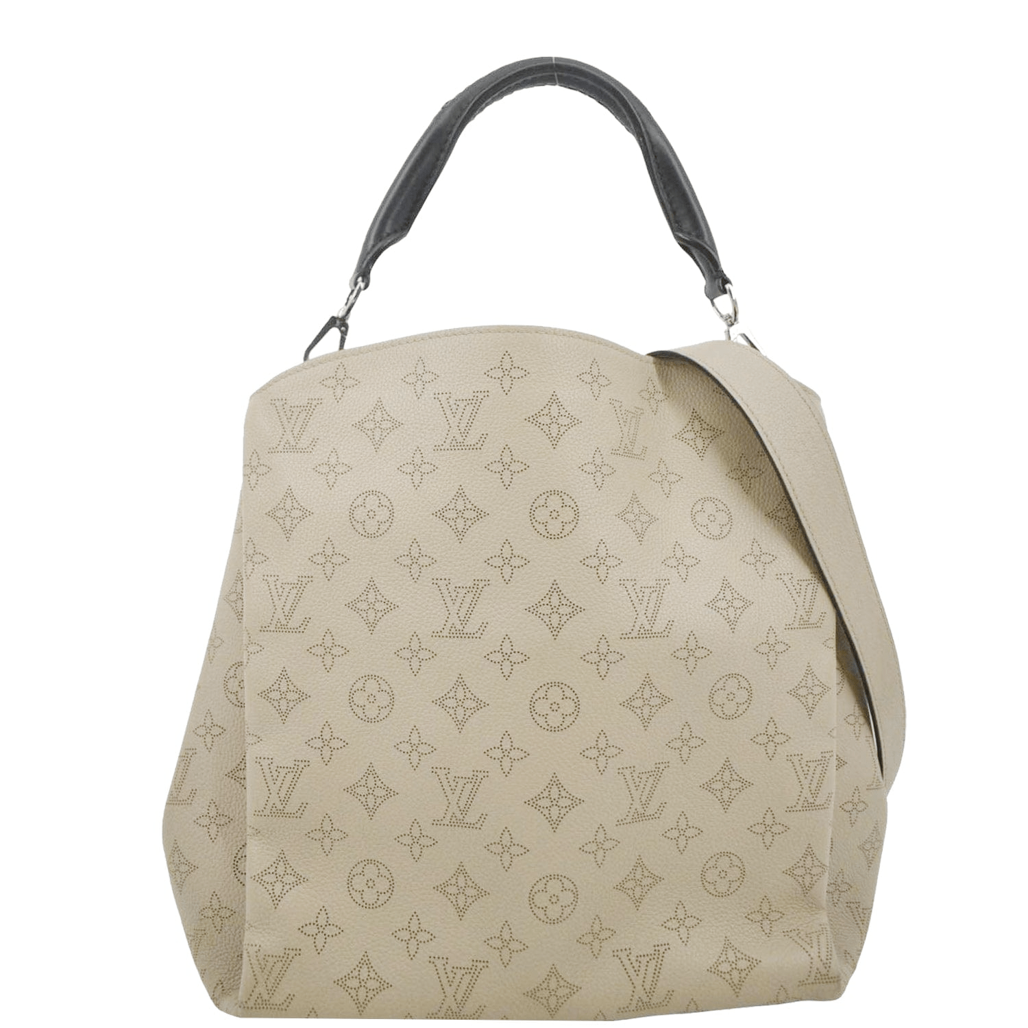 LOUIS VUITTON Babylone Mahina Calfskin Leather Shoulder Bag Galet