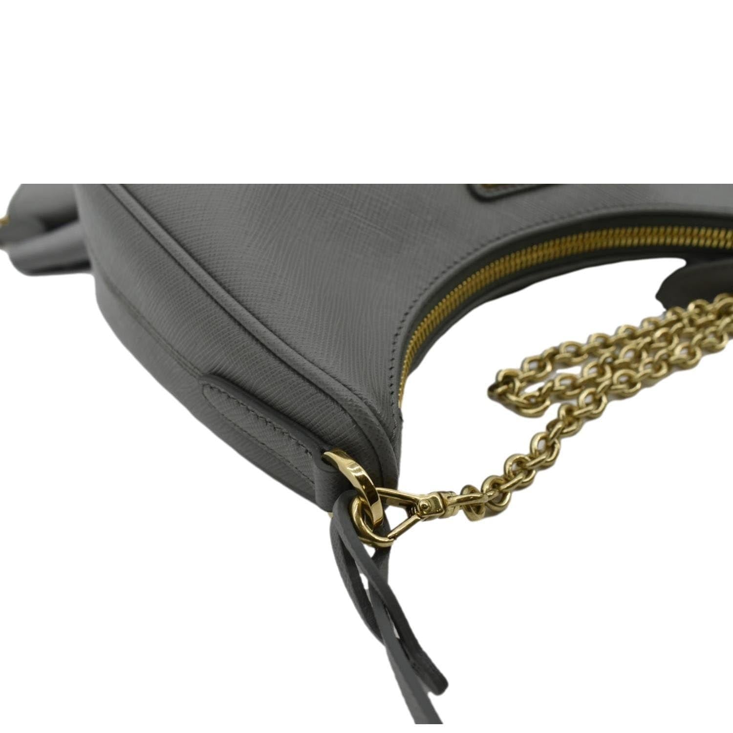 PRADA Re-Edition 2005 Saffiano Leather Shoulder Bag Gray