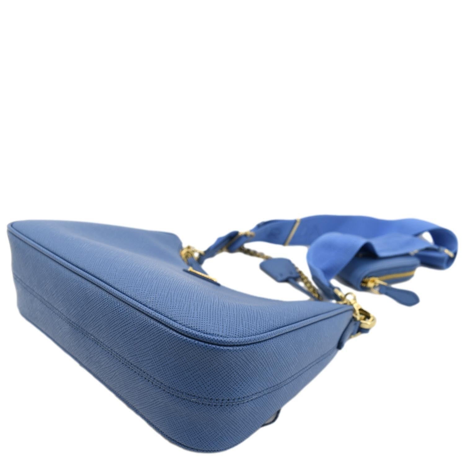 PRADA Re-Edition 2005 Saffiano Leather Shoulder Bag Blue
