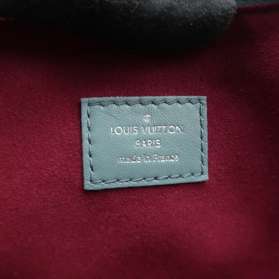 LOUIS VUITTON Coussin BB Monogram Embossed Leather Shoulder Bag Blue