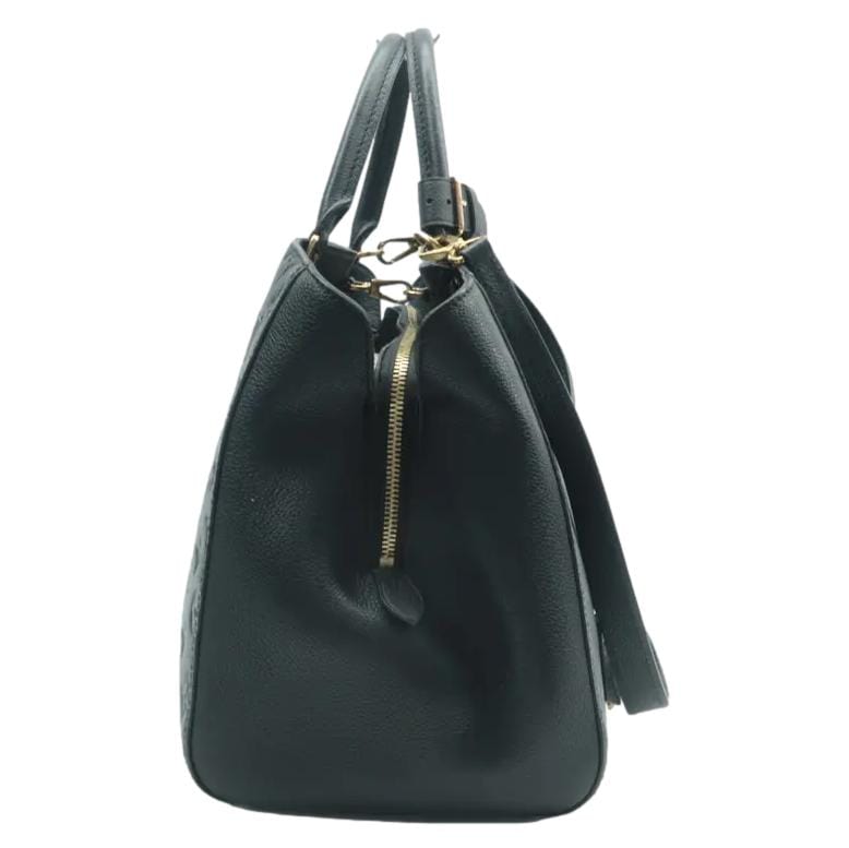 LOUIS VUITTON Montaigne GM Empreinte Leather Shoulder Bag Black
