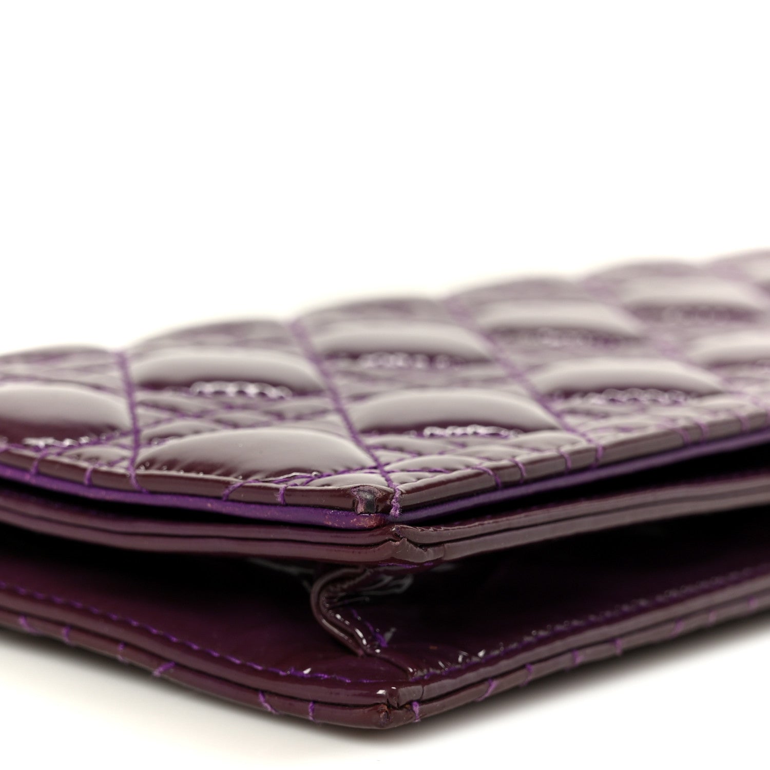 Patent Cannage Lady Dior Convertible Clutch Purple