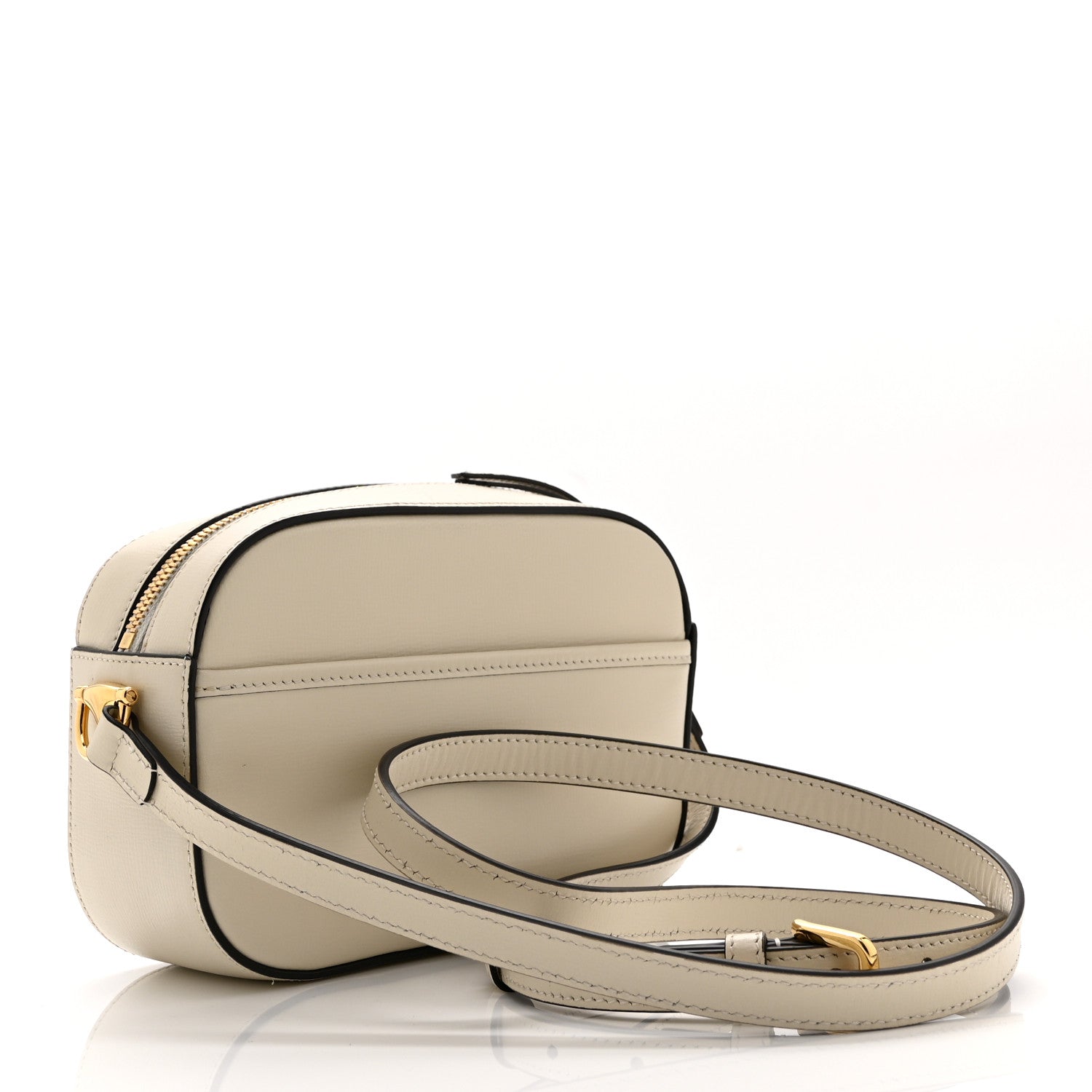 Azalea Calfskin Mini Horsebit 1955 Camera Shoulder Bag Mystic White