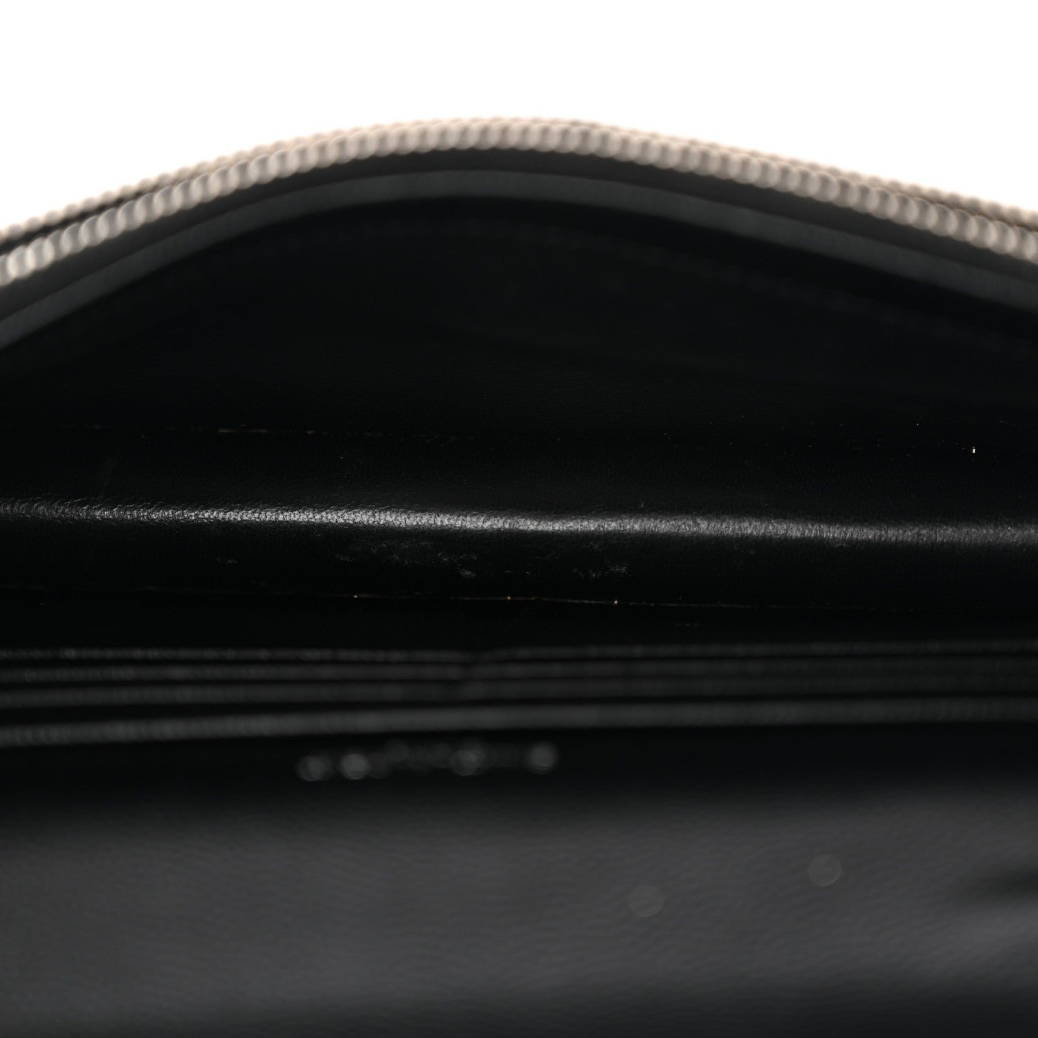 Grain De Poudre Matelasse Chevron Monogram Envelope Chain Wallet Black