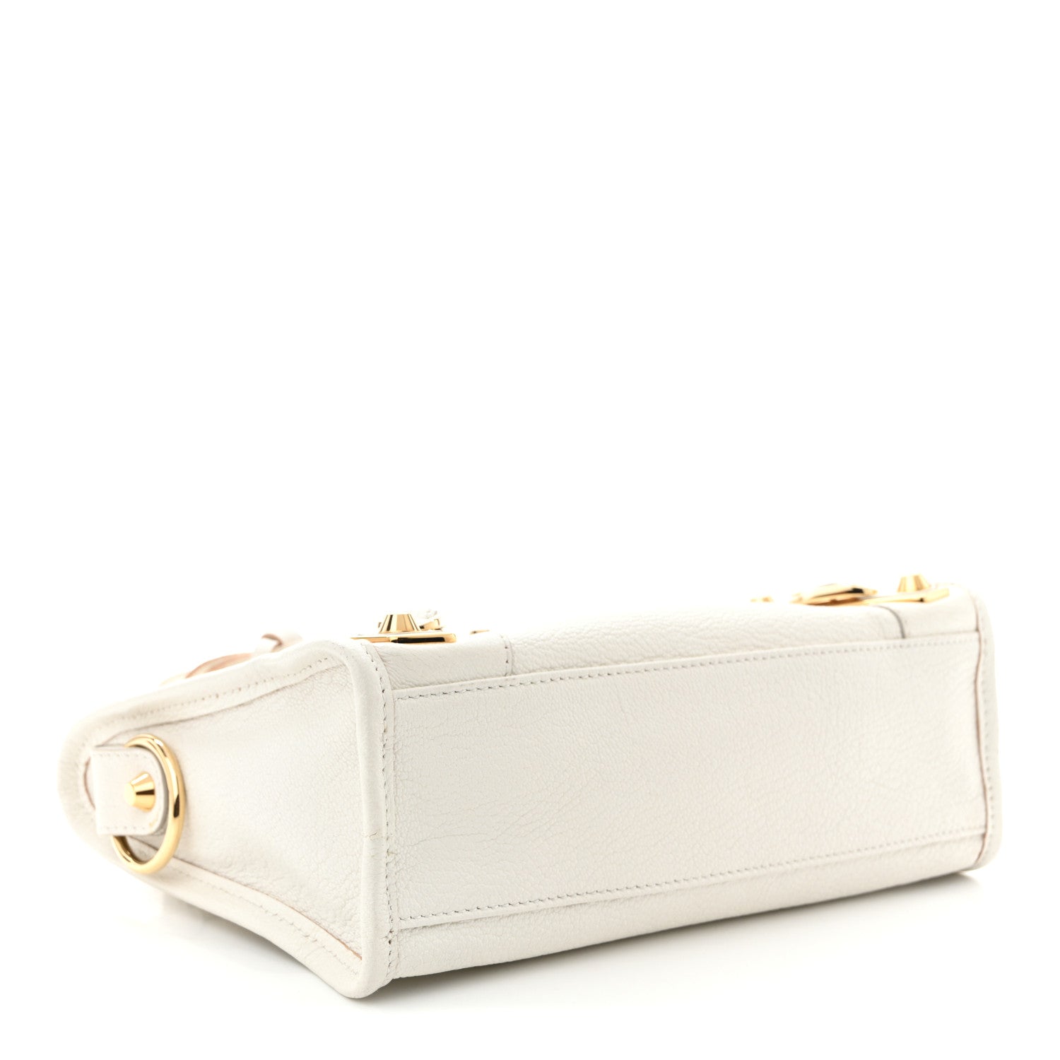 Chevre Gold Metallic Edge Hardware Mini City White