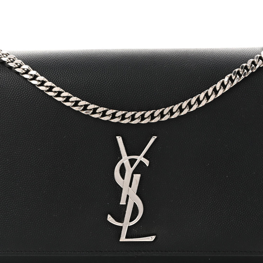 Grain De Poudre Medium Classic Monogram Kate Satchel Black