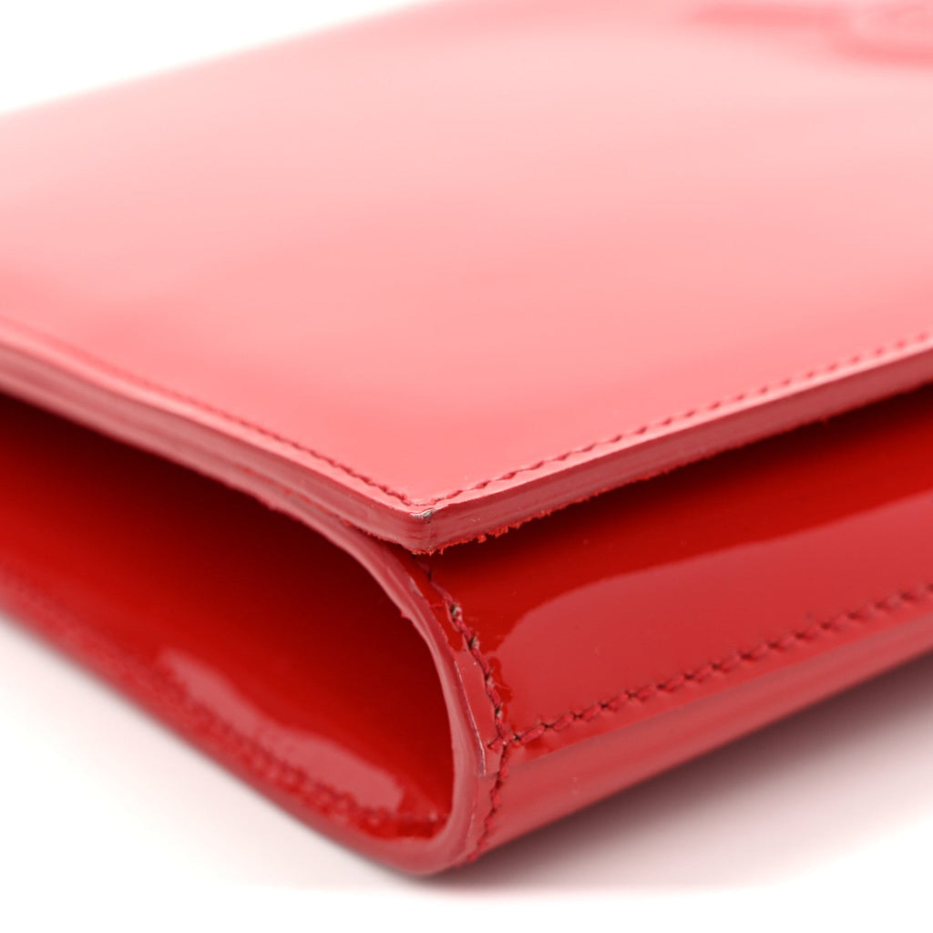 Patent Monogram Large Belle De Jour Clutch Red