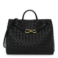Nappa Intrecciato Medium Andiamo Shoulder Bag Black