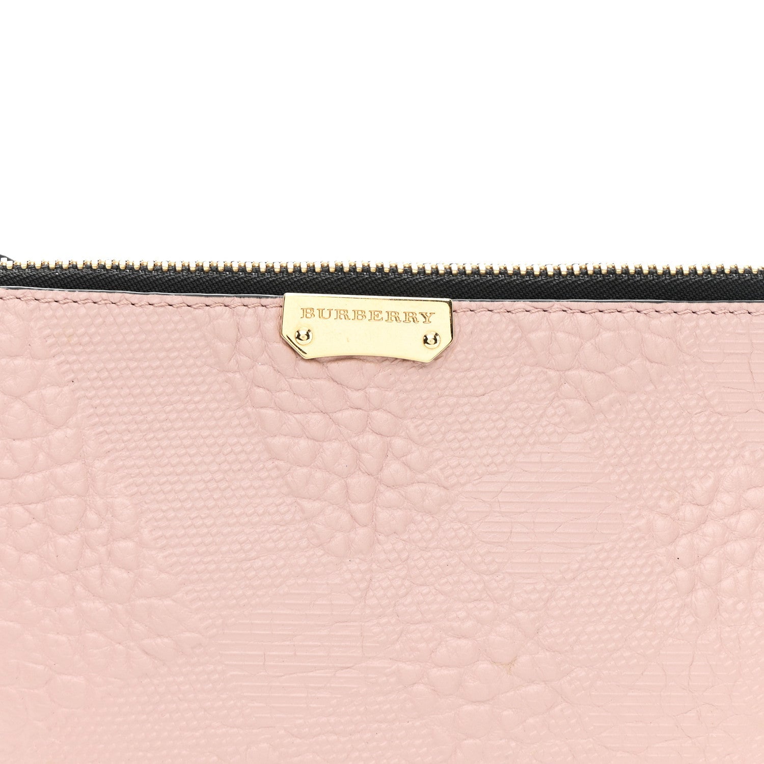 Signature Grain Calfskin Check Embossed Peyton Crossbody Clutch Bag Pale Orchid