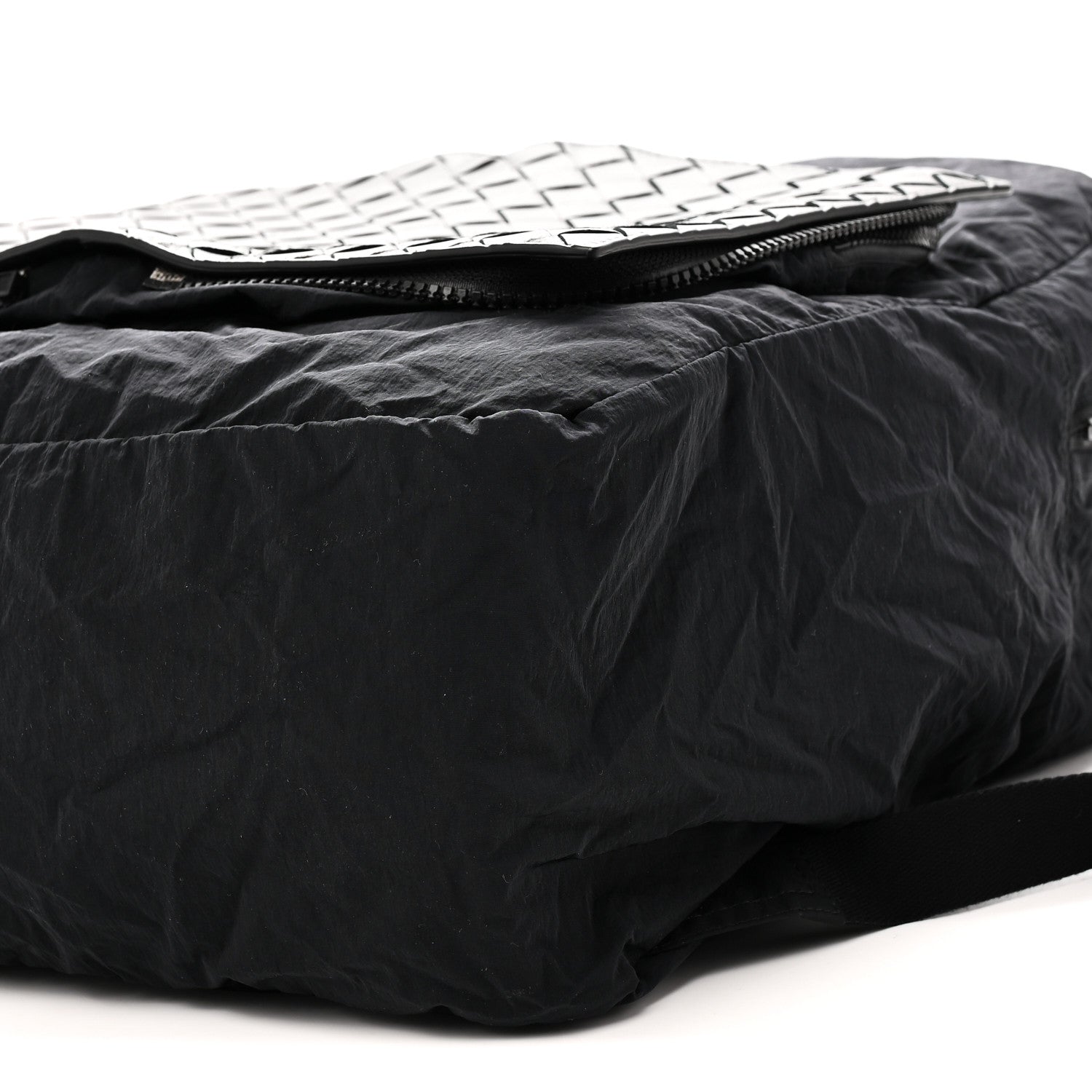 Nappa Nylon Intreccio Packable Backpack Black