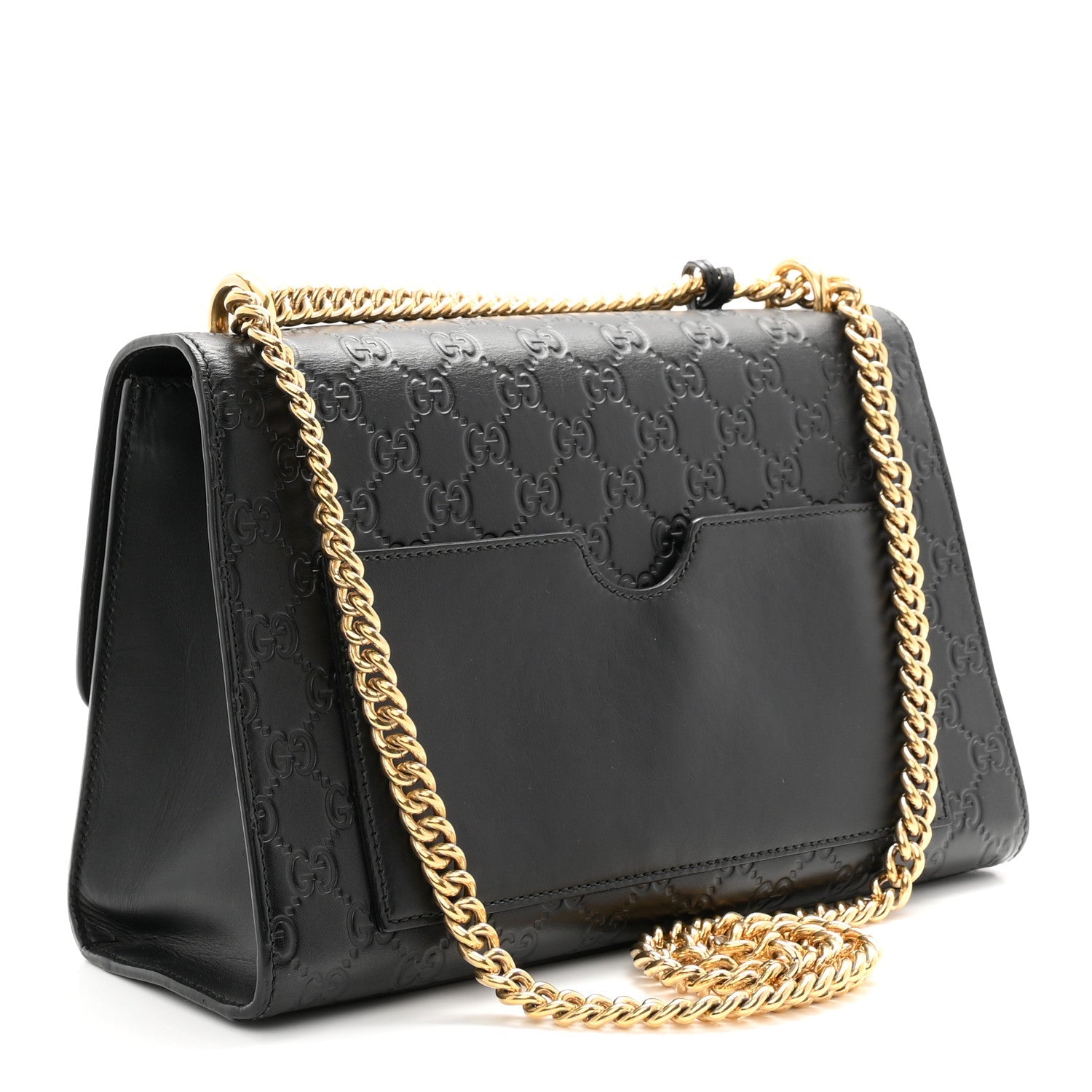 Guccissima Medium Padlock Shoulder Bag Black