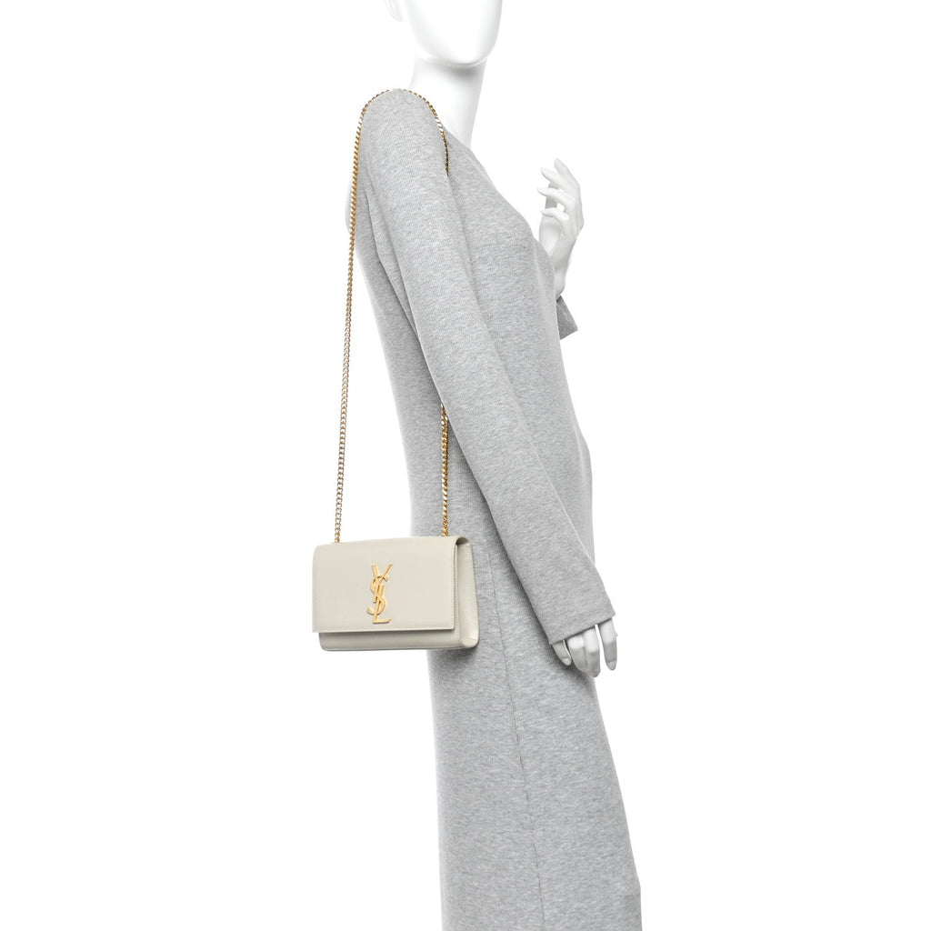 Grain De Poudre Small Monogram Kate Satchel Crema Soft