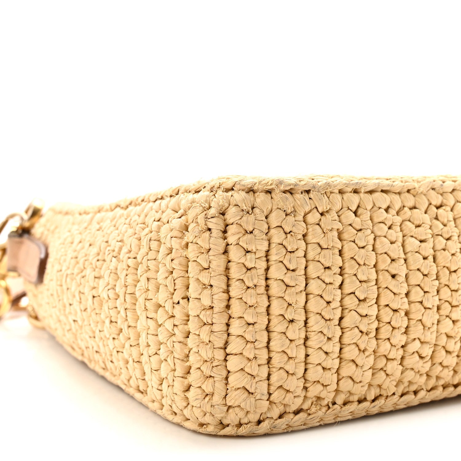Yarn Raffia Effect Crochet Mini Re-Edition 2000 Shoulder Bag Naturale