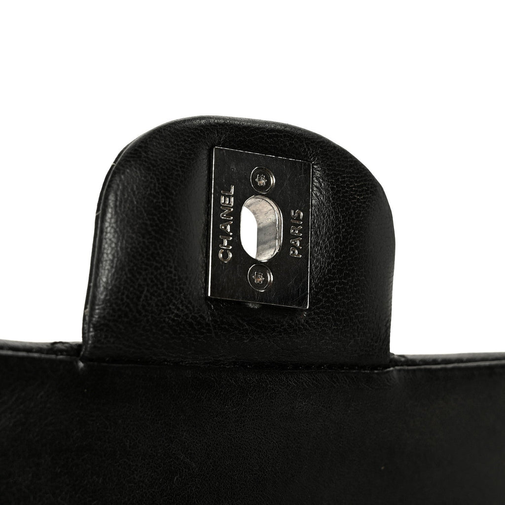 Lambskin Quilted Small Double Flap Black