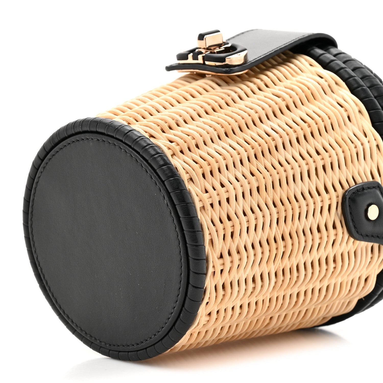 Wicker CD Bucket Bag Black