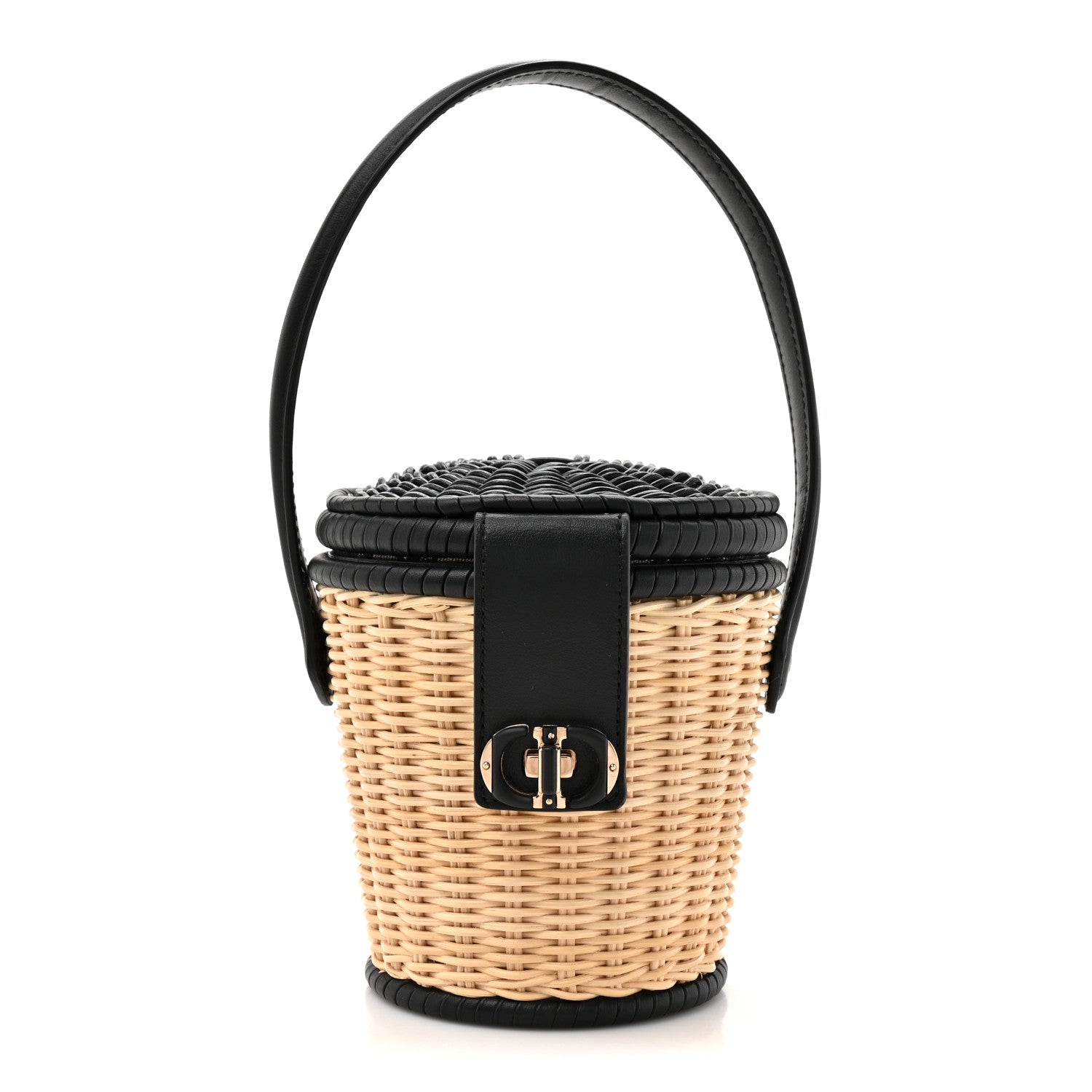 Wicker CD Bucket Bag Black