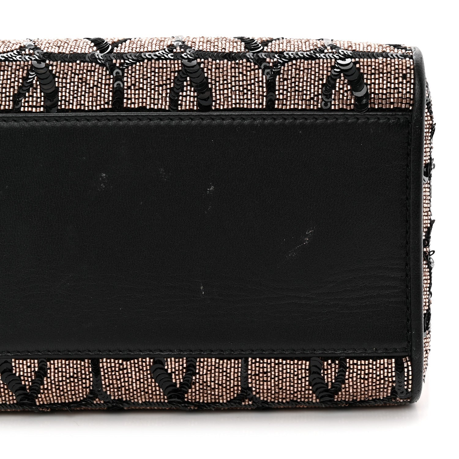 Sequins Toile Iconographe Calfskin Beaded Mini Le Troisieme Shopping Bag Black Rose