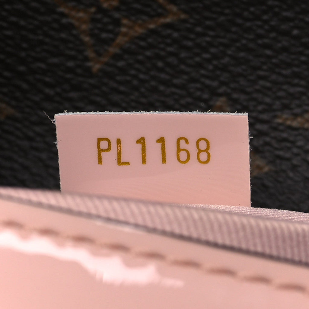 Patent Calfskin Monogram Cherrywood BB Rose Ballerine