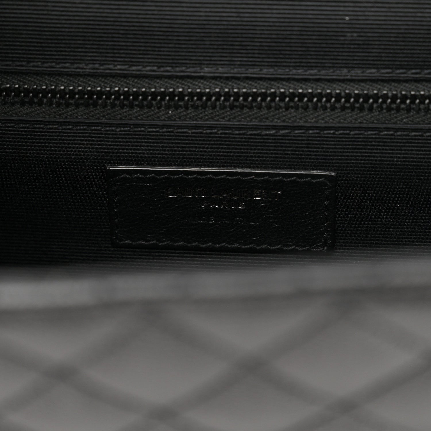 Grain De Poudre Textured Mixed Matelasse Large Triquilt Monogram Monochrome Satchel Black