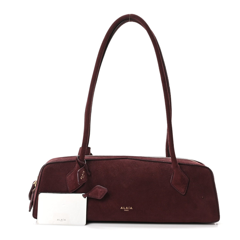 Suede Goatskin Medium Le Teckel Bag Rouge Grenat