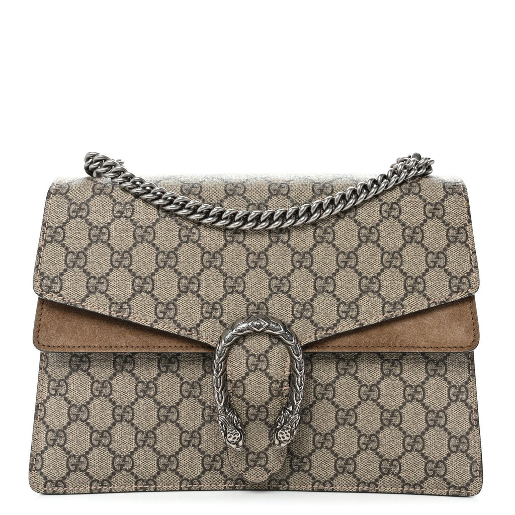 GG Supreme Monogram Medium Dionysus Shoulder Bag Taupe