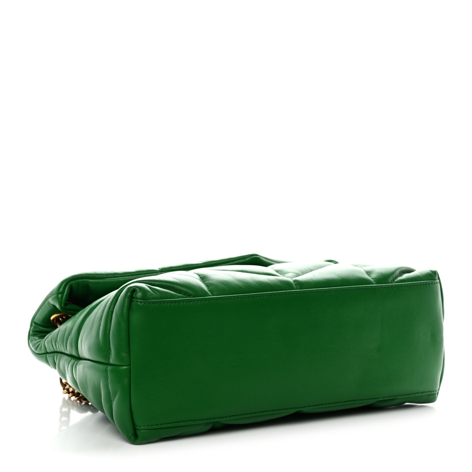 Lambskin Quilted Medium Loulou Puffer Monogram Chain Satchel New Vert Praire