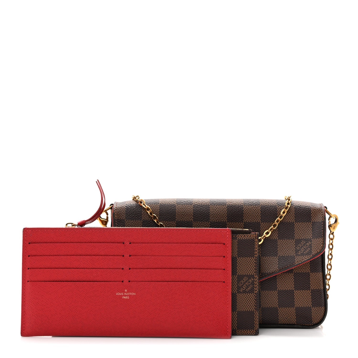 Damier Ebene Pochette Felicie Chain Wallet