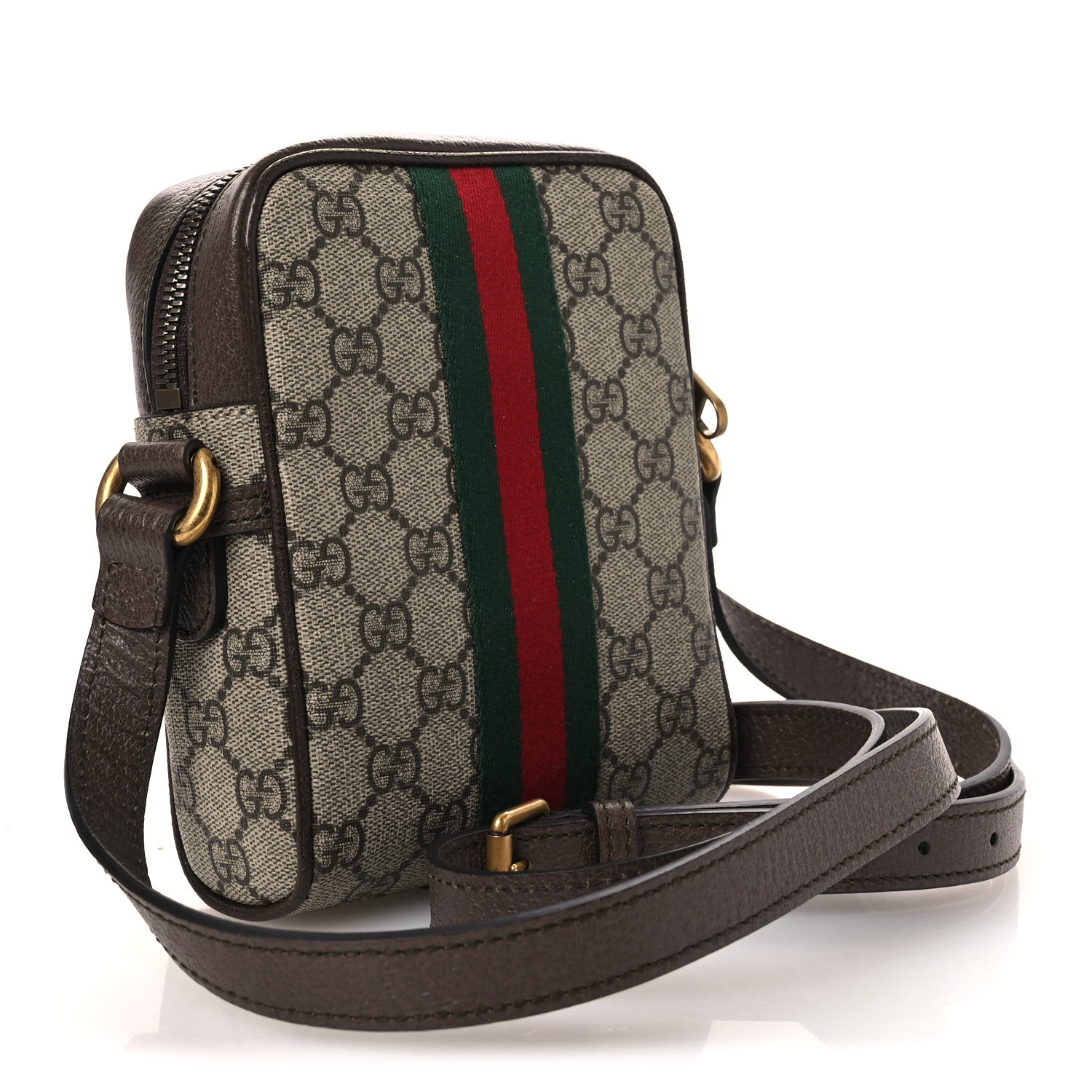 GG Supreme Monogram Web Mini Ophidia Messenger Brown