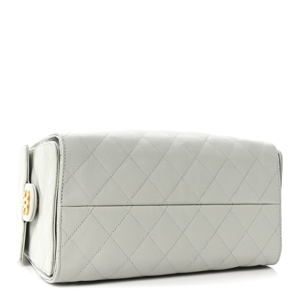 Caviar Quilted Small Chanel 25 Handbag Light Green