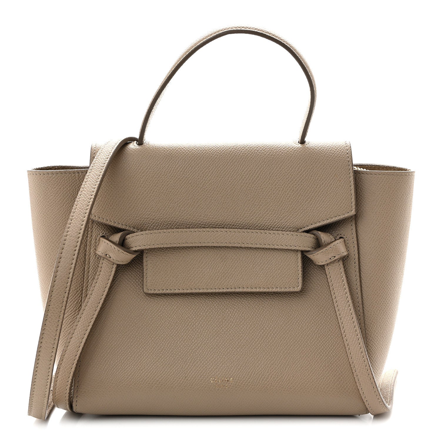 Grained Calfskin Nano Belt Bag Light Taupe