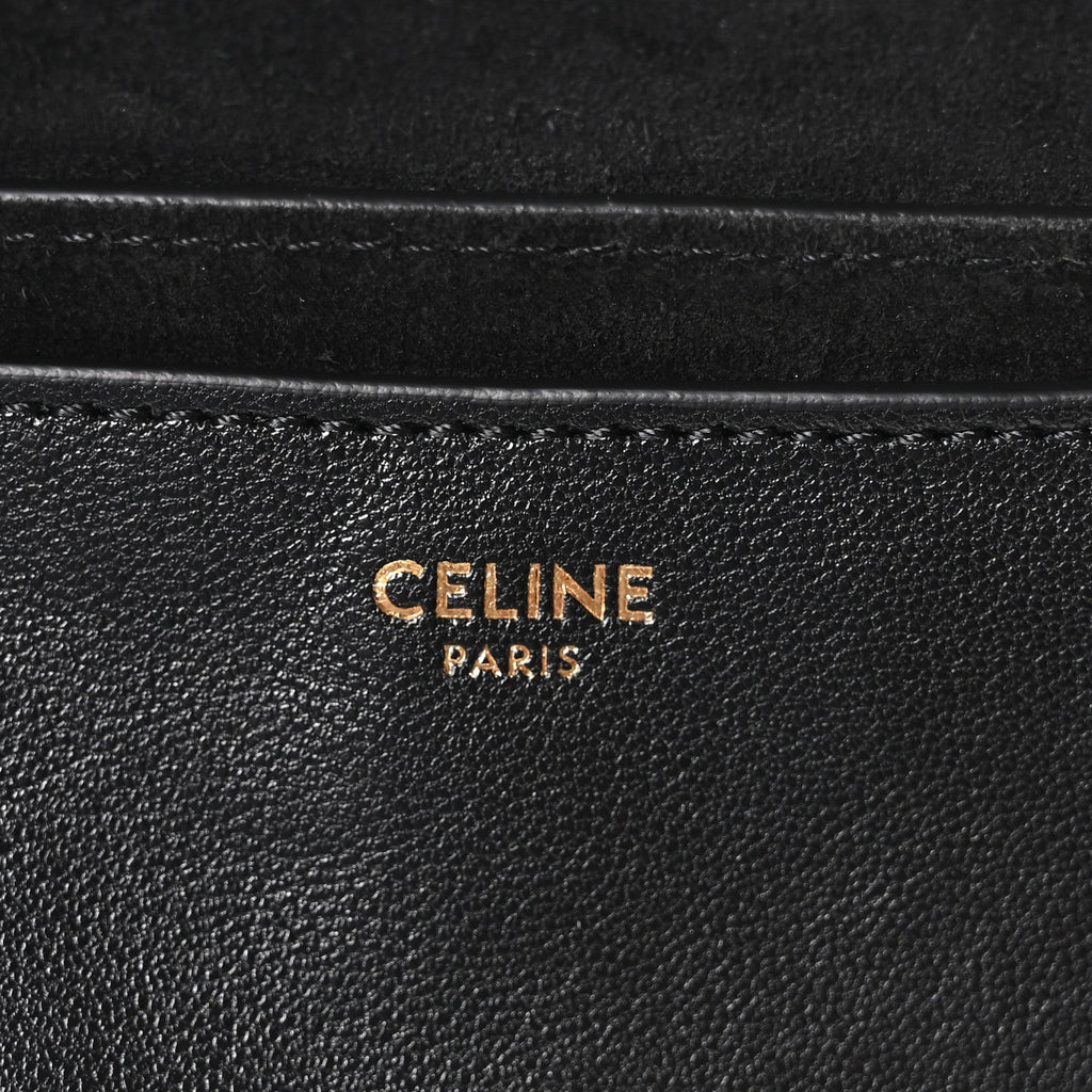 Shiny Lambskin Soft Triomphe Half Moon Bag Black