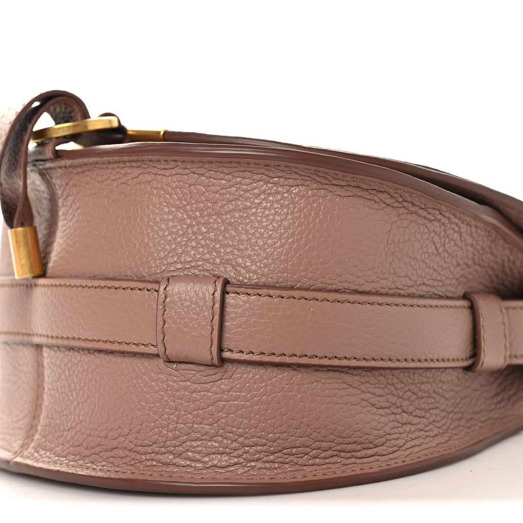 Grained Calfskin Small Marcie Saddle Bag Woodrose