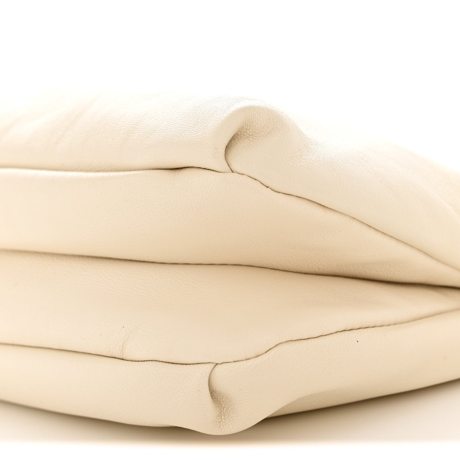 Grained Calfskin Bourse Clutch Ivory