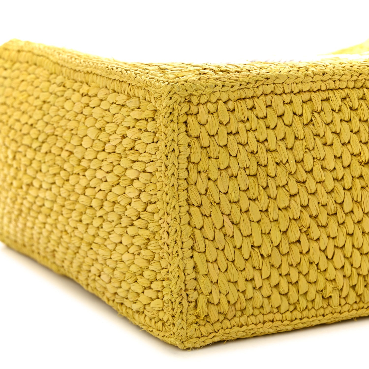 X PAULA'S IBIZA Raffia Font Tote Ochre