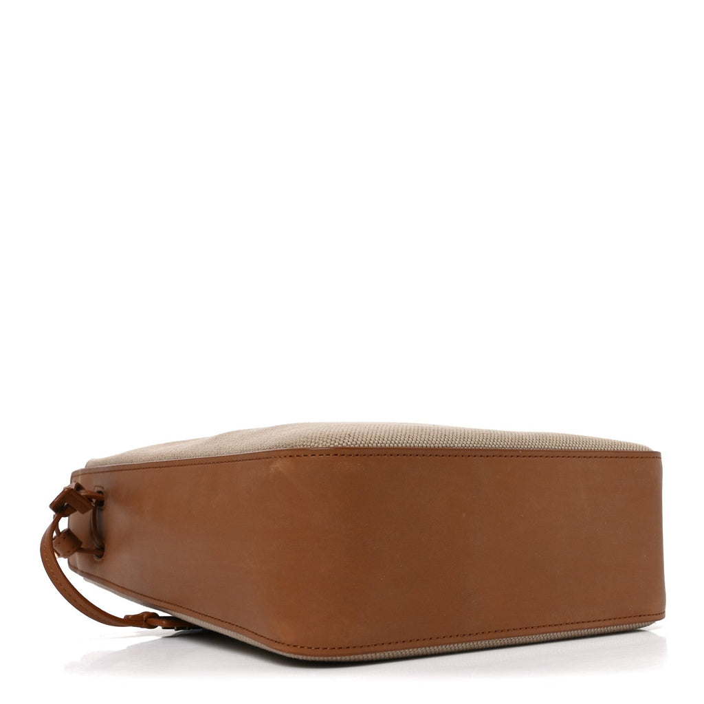 Canvas Calfskin Small Bucket Bag Desert Dust Brick