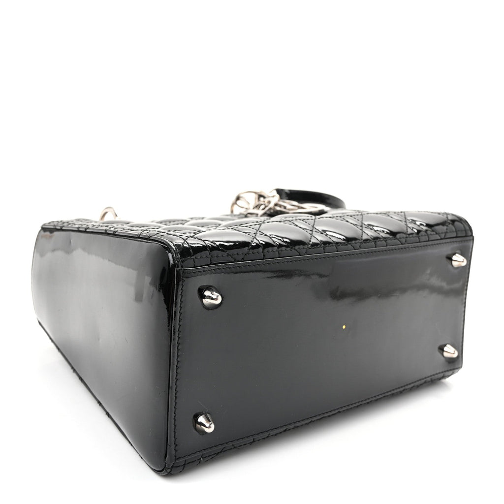 Patent Cannage Medium Lady Dior Black
