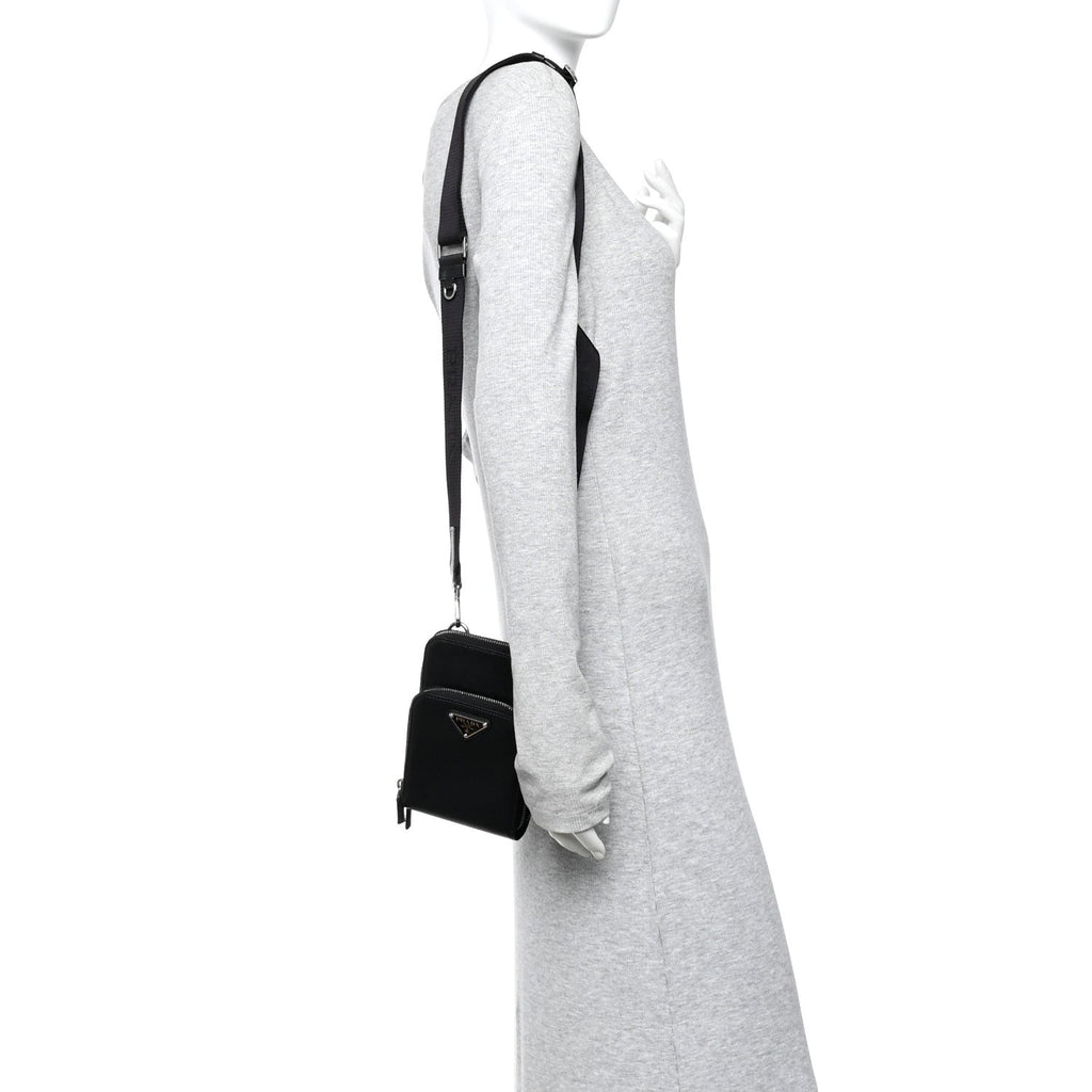 Saffiano Smartphone Case Crossbody Black