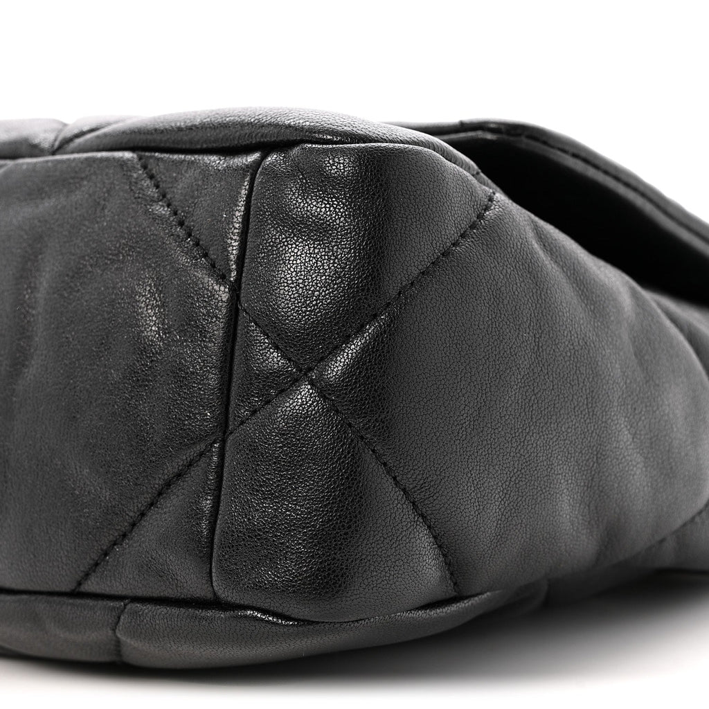 Goatskin Quilted Medium Chanel 19 Flap Black
