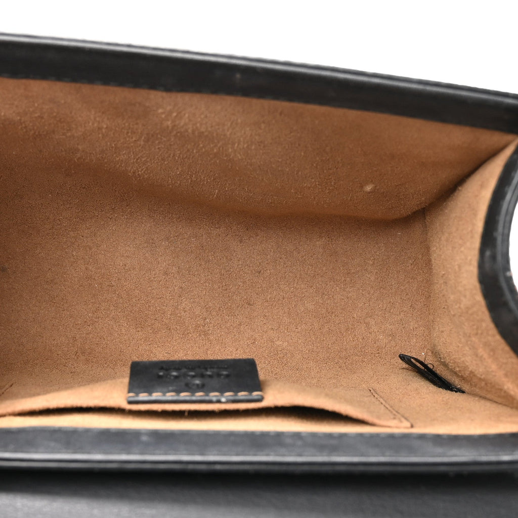 GG Supreme Monogram Calfskin Small Padlock Shoulder Bag Beige Black Cuir