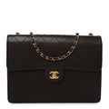 Caviar Stitch Jumbo Single Flap Brown