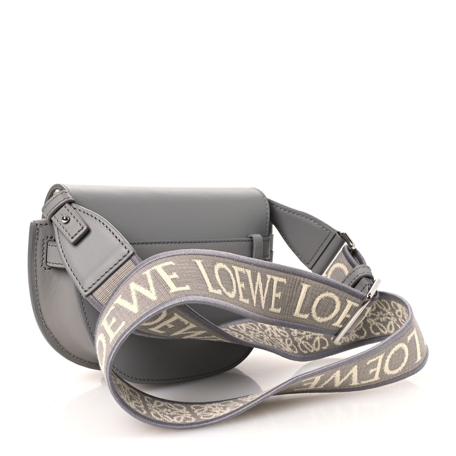Calfskin Jacquard Mini Gate Dual Bag Ash Grey