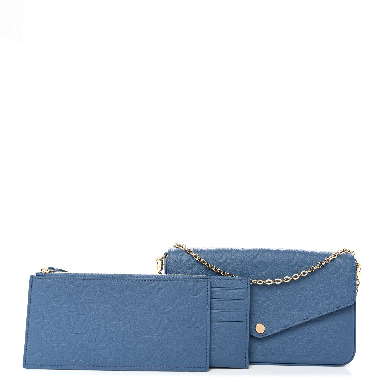 Empreinte Pochette Felicie Chain Wallet Blue Jean