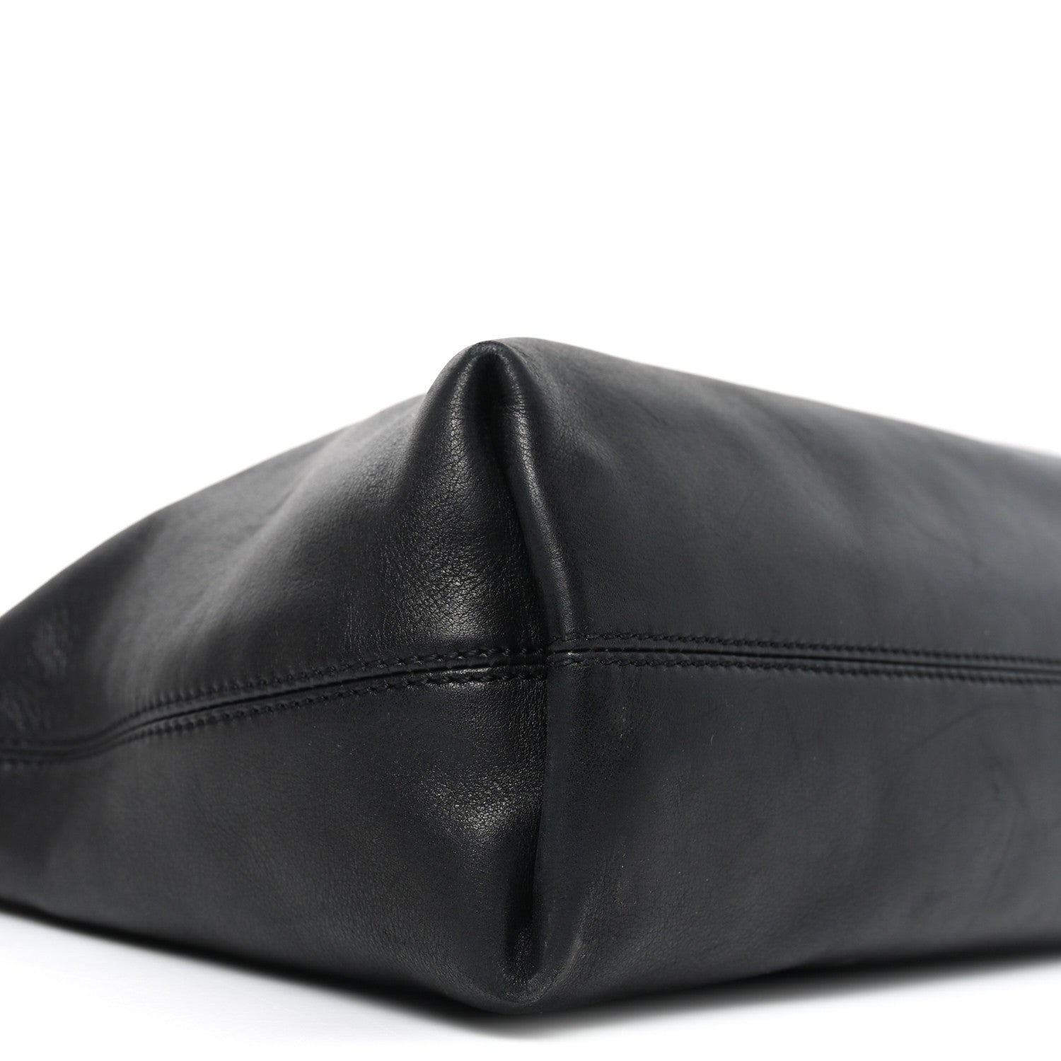 Calfskin Embossed CC Shoulder Bag Black