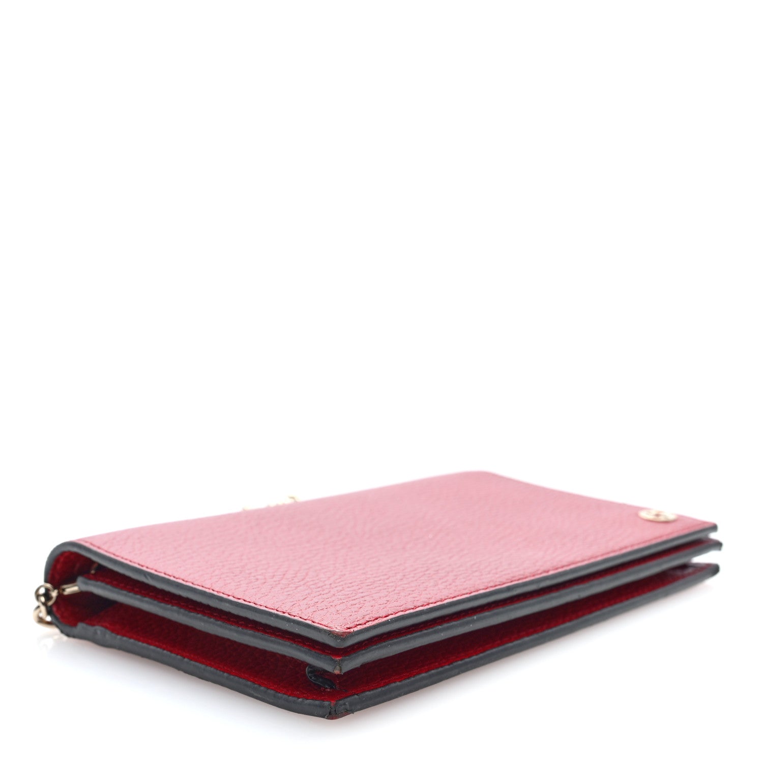 Dollar Calfskin Medium Betty Chain Wallet Red