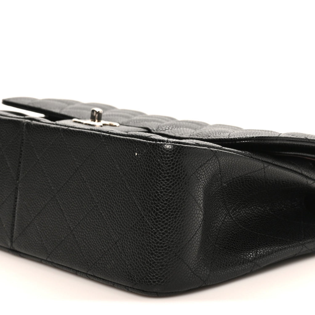 Caviar Quilted Jumbo Double Flap Black