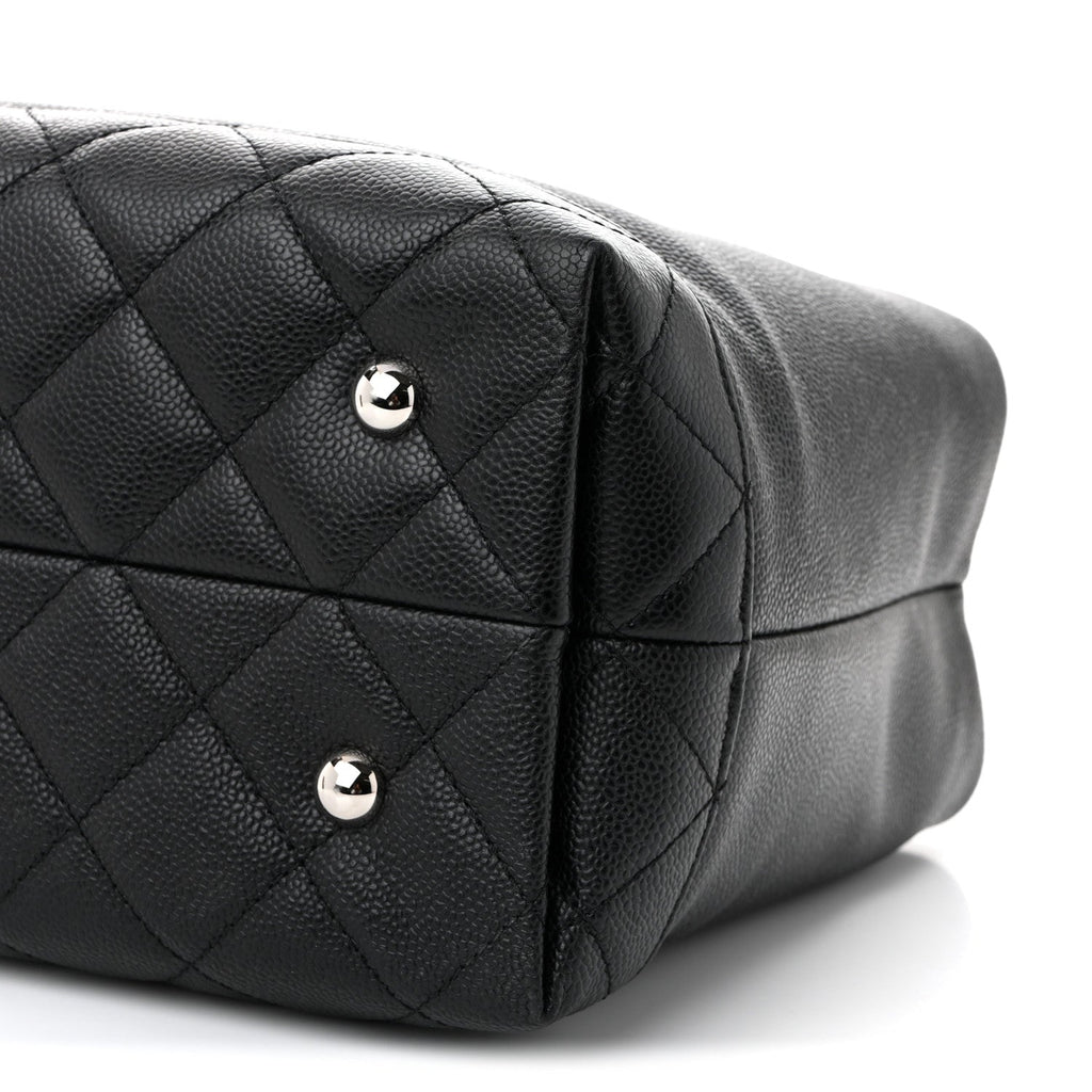 Soft Caviar CC Medium Top Handle Tote Black